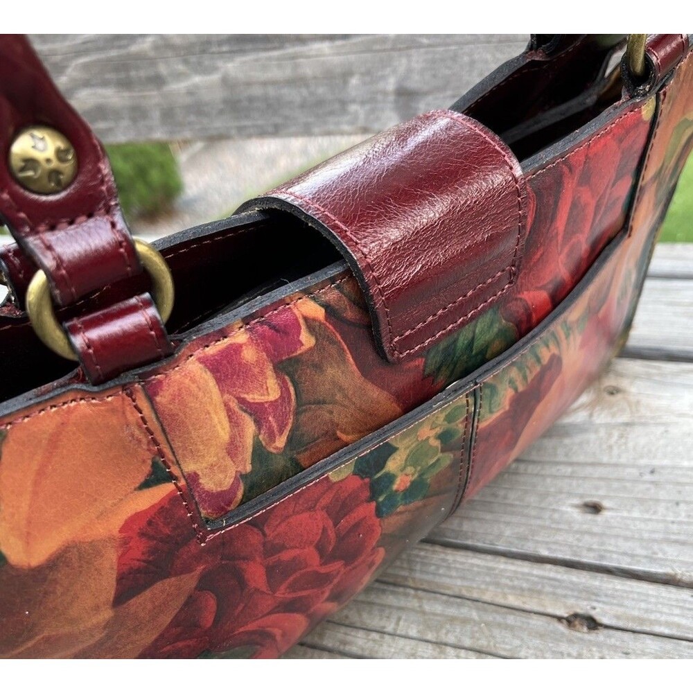 Patricia Nash Rienzo Floral Leather Satchel Shoulder Bag Multicolor - Picture 12 of 16